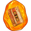 Cassette tape embedded in amber