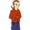 Redhead boy in manga style