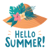 Hello Summer Strohhut Illustration