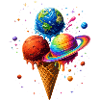 Bunte Eis Planeten im Universum 