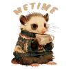 Me Time Opossum mit Kaffee