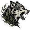 Esprit du loup avec feuillage