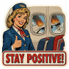 Funny Stay Positive Retro Flight Attendant
