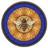 Vitrail de tournesol abeille