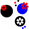 Kreise mit  Blumen 
