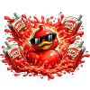 Rote Gummiente mit Apfelsaft Splash