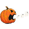 Retro Gaming Halloween Ghosts Pumpkin Motif