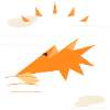 Geometric Orange Dragon Abstract
