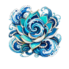 Blue Lotus Sea Waves