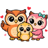 Herzige Eulenfamilie Trio