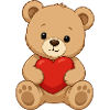 Cuddly bear with a red heart