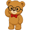 Intelligenter Bär mit Brille und Fliege
