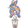 Cute Bunny Funny Boba Bubble Tea