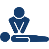 CPR-Linie-Symbol Herz-Lungen-Wiederbelebungsvektor