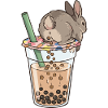 Cute Bunny Funny Boba Bubble Tea