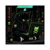 Neonkatze Hacker im Großstadtdunkel