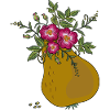 Birne mit Blumenranke