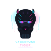 Cyberpunk Tiger Skull Neon