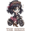 Biker Chibi à moto