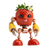 Floral robot strawberry with wreath