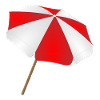 Parasol rouge blanc