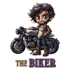 Der Chibi-Biker auf Maschine
