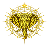 Éléphant Totem Metatron doré 
