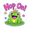 Hop On! The frog with crown