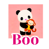 Kawaii Panda with Monkey Boo