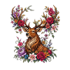 Floral deer with flower antlers
