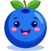 Cute Blue Blueberry – Kawaii Style Illustration