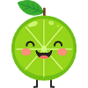 Cheerful Green Lime – Kawaii-Style Illustratio