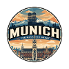 Retro Münchner Marienplatz Reiseabzeichen