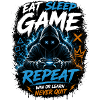 Eat Sleep Game Repeat Neon