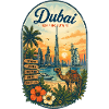 Dubai Retro Skyline Poster