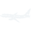 Airplane silhouette on white