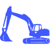 Blauer Excavator Silhouette
