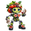 Gartenroboter-Kunst | Verspieltes Fruchtdesign