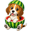 variation_36549Sü Beagle Cartoon with Melon