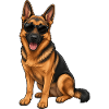 German Shepherd with Sunglasses Cartoon