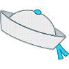 White Ship's Cap with Blue Tassel