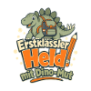 Einschulung Dinosaurier Erstklässler Held mit Dino