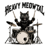 Heavy Metal Cat on Drums