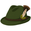 Green felt hat with feather