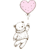 Teddy bear with heart balloon