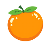 Bright cartoon orange