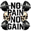No Pain No Gain Skull Weights