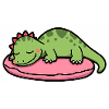 Chubby Sleeping Dinosaur Cozy Bedtime Aesthetic
