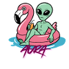 Alien Flamingo Floatie
