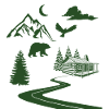 Moonlit Wilderness Cabin Scene